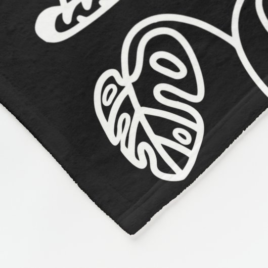 Witte katten op zwart fleece deken (Hoek)