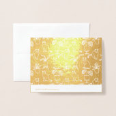 Witte katten op zwart folie kaarten (Met envelop)