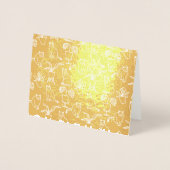 Witte katten op zwart folie kaarten (Voorkant)