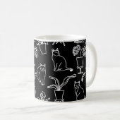 Witte katten op zwart koffiemok (Voorkant rechts)
