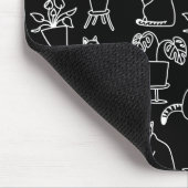 Witte katten op zwart muismat (Hoek)