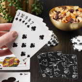 Witte katten op zwart pokerkaarten (Insitu)