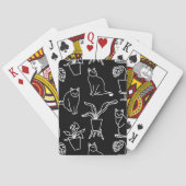 Witte katten op zwart pokerkaarten (Achterkant)