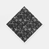 Witte katten op zwart servet (Hoek)