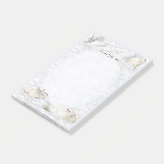 Witte katten post-it® notes (Schuin)