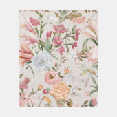 Witte katten Roze rozen Bloemen Fleece Deken (Voorkant)