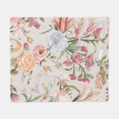Witte katten Roze rozen Bloemen Fleece Deken (Voorkant (Horizontaal))
