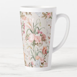 Witte katten Roze rozen Bloemen Latte Mok