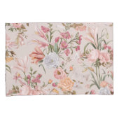 Witte katten Roze rozen Bloemmotief Kussensloop (Voorkant-Rechts)