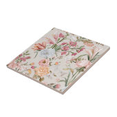 Witte katten Roze rozen Bloemmotief Tegeltje (Zijkant)