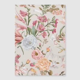 Witte katten Roze rozen Bloemrijke platte bedankka