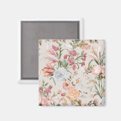 Witte Katten Roze Rozen Bloemstuk Magneet (Voorkant / Achterkant)