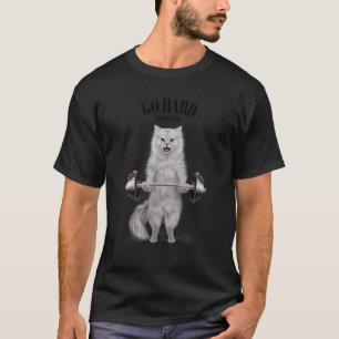 Witte Katten Spier Training Gewichtheffen Fitness T-shirt