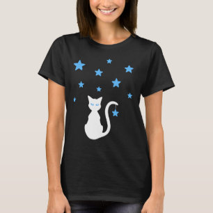 Witte Katten Sterren T-Shirt