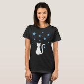Witte Katten Sterren T-Shirt (Voorkant volledig)