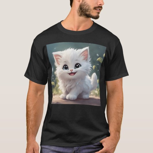 Witte katten t-shirt (Voorkant)