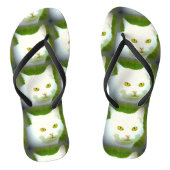 Witte katten teenslippers (Voetbed)