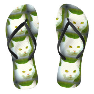 Witte katten teenslippers