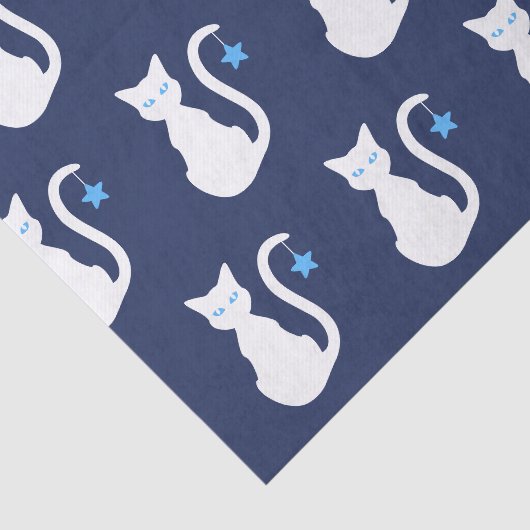 Witte katten tissuepapier (Detail)