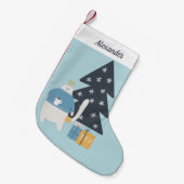 Witte kattenblauwe zweten kerstboom kleine kerstsok (Voorkant (Hangend))