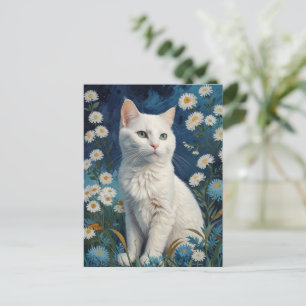  Witte Kattenbloemen Blauw Portret Van Gogh Briefkaart
