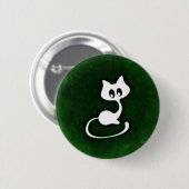 Witte kattengroene achtergrond ronde button 5,7 cm (Voorkant /achterkant)