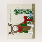 Witte Kattenkerst Jollig Grappig Legpuzzel (Verticaal)