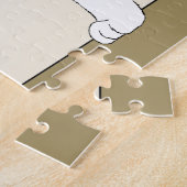 Witte Kattenkerst Jollig Grappig Legpuzzel (Zijkant)