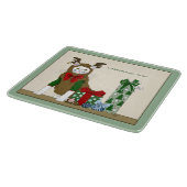 Witte Kattenkerst Jollig Grappig Snijplank (Hoek)