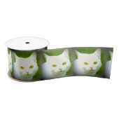 Witte kattenkoppen satijnen lint (Spoel)