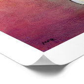 Witte kattenkunst leuk schilderij Whitey zit Poster (Hoek)