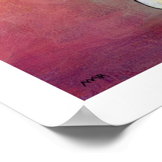 Witte kattenkunst leuk schilderij Whitey zit  Poster (Hoek)