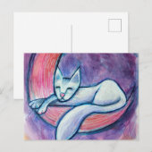 Witte Kattenmaan Briefkaart (Voorkant / Achterkant)
