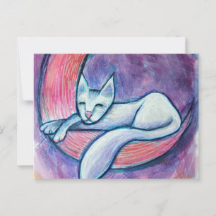 Witte Kattenmaan Briefkaart