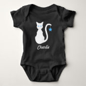 Witte kattennaam Baby Bodysuit (Voorkant)