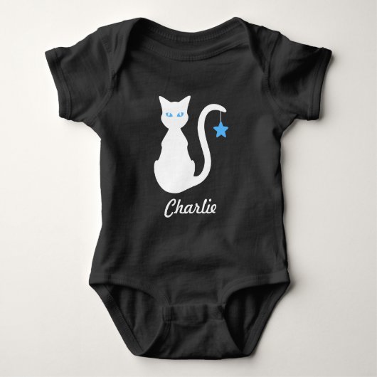 Witte kattennaam Baby Bodysuit (Voorkant)