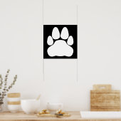 Witte Kattenpootafdruk Vorm Poster (Keuken)