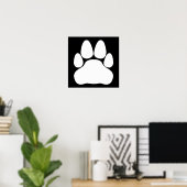 Witte Kattenpootafdruk Vorm Poster (Thuiskantoor)