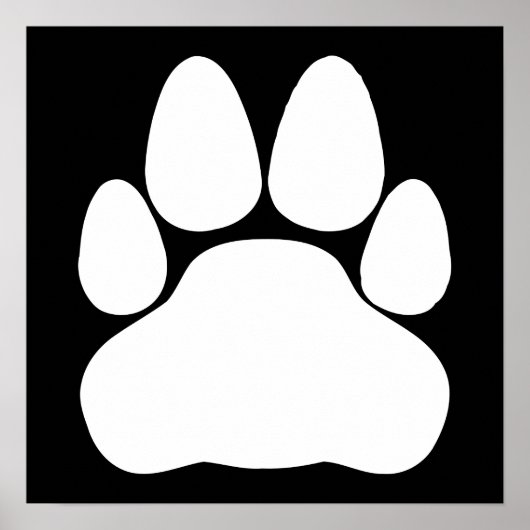 Witte Kattenpootafdruk Vorm Poster (Voorkant)