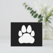 Witte kattenpootafdrukvorm briefkaart (Staand voorkant)