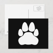 Witte kattenpootafdrukvorm briefkaart (Voorkant / Achterkant)