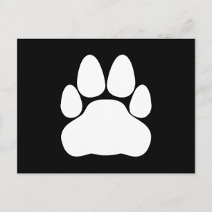 Witte kattenpootafdrukvorm briefkaart