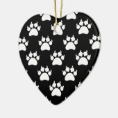 Witte Kattenpoten En Klauwen Patroonprint Keramisch Ornament (Links)