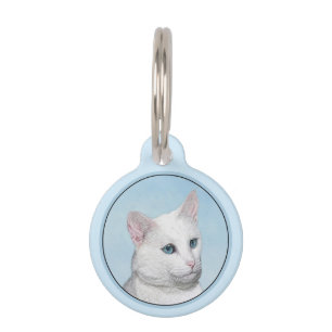 Witte kattenschilderingen - Keer oorspronkelijke k Huisdierpenning