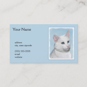 Witte kattenschilderingen - Keer oorspronkelijke k Visitekaartje