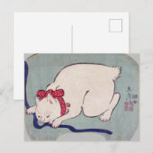 Witte kattenspel met een string, Hiroshige Briefkaart (Voorkant / Achterkant)