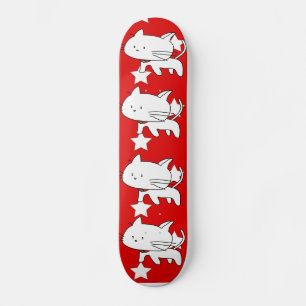 Witte katteskateboards persoonlijk skateboard