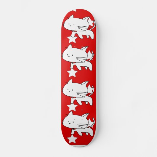 Witte katteskateboards persoonlijk skateboard (Voorkant)