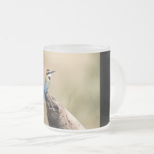 Witte keelaar matglas koffiemok (Voorkant rechts)