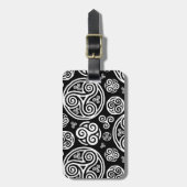 Witte kelk op zwarte toneelplaat bagagelabel (Voorkant verticaal)